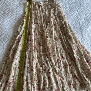 Denim & Supply Ralph Lauren Cream Maxi Skirt Pleated A-Line